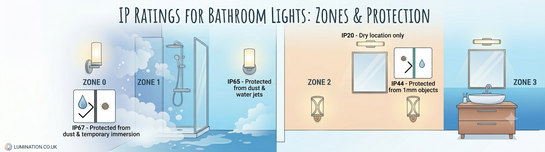 IP Ratings for Bathroom Lights: Which Zone Needs What