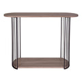 Drum Console Table Oak Effect Veneer and Matt Black