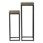 Fabio Nest of 2 Plant Stand Oak Style Effect