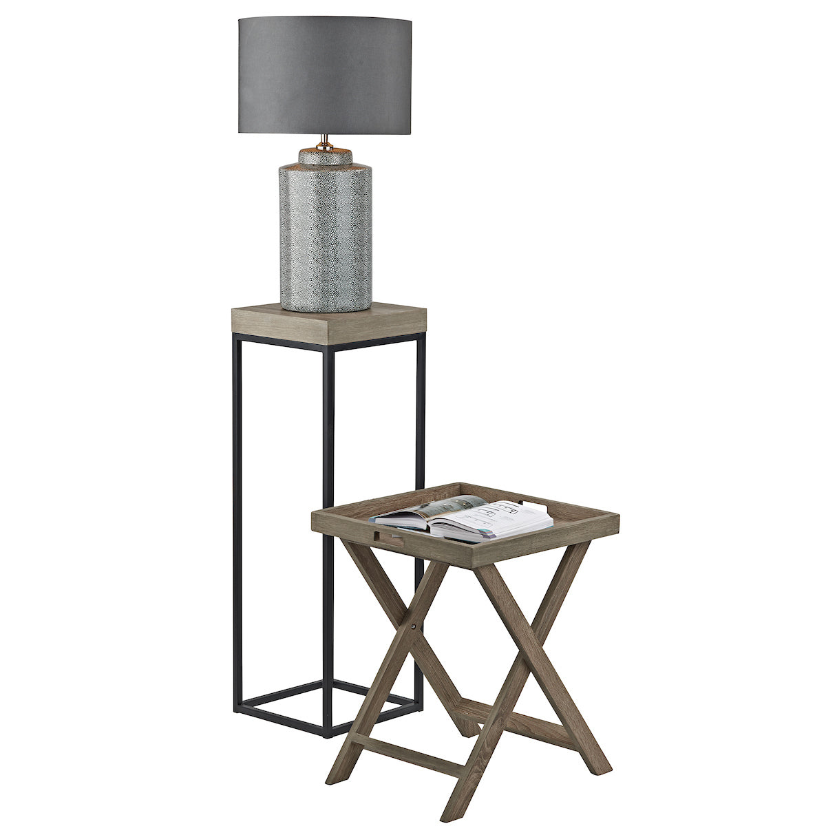 Fabio Nest of 2 Plant Stand Oak Style Effect