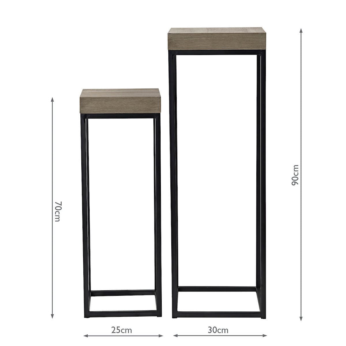 Fabio Nest of 2 Plant Stand Oak Style Effect