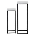 Fabio Nest of 2 Plant Stands White Gloss Top