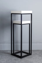 Fabio Nest of 2 Plant Stands White Gloss Top