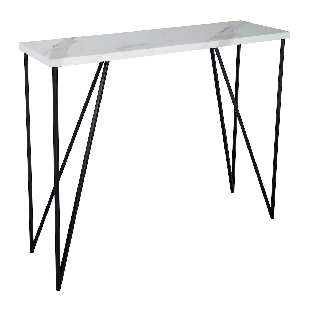 Fotini Console Table White Marble Effect