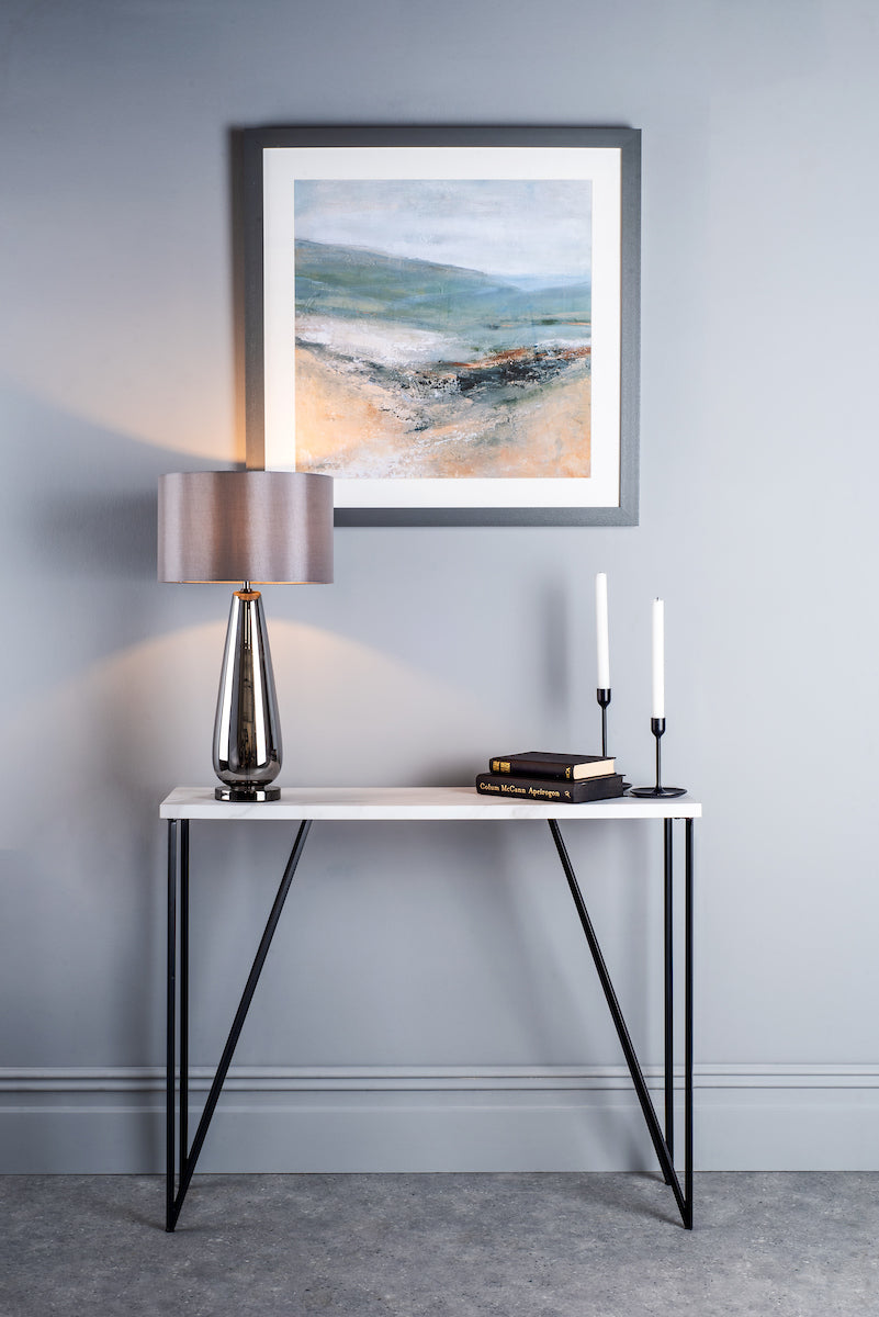 Fotini Console Table White Marble Effect