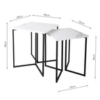 Fotini Nested Side Table White Marble Effect