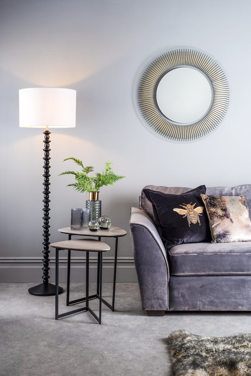 Mibello Nested Side Tables Light Oak Effect