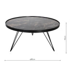 Rauma Round Coffee Table Dark Grey Stone Effect