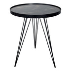 Rauma Round Side Table Dark Grey Stone Effect