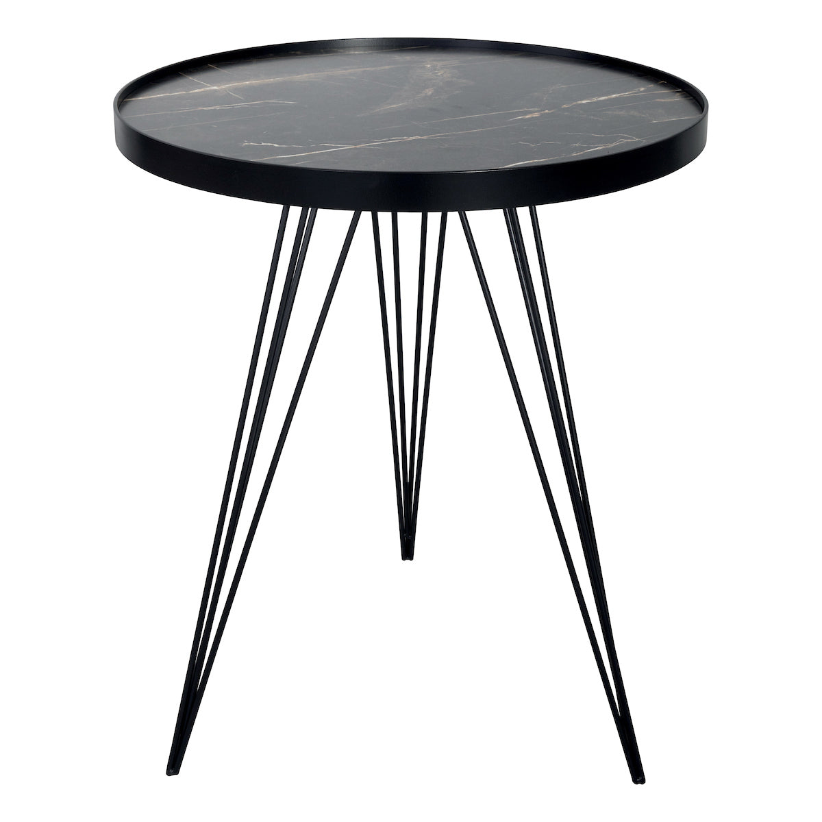 Rauma Round Side Table Dark Grey Stone Effect