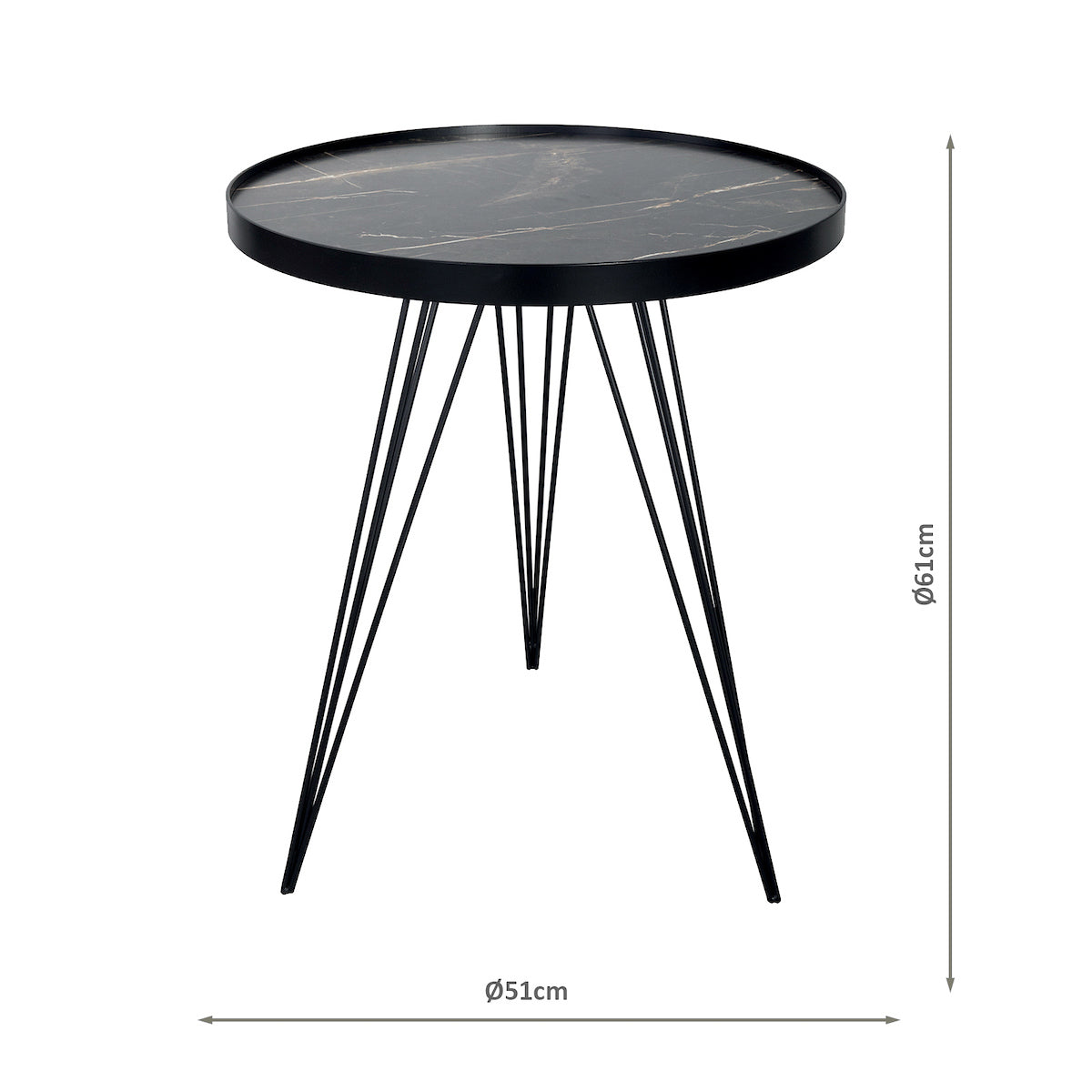 Rauma Round Side Table Dark Grey Stone Effect