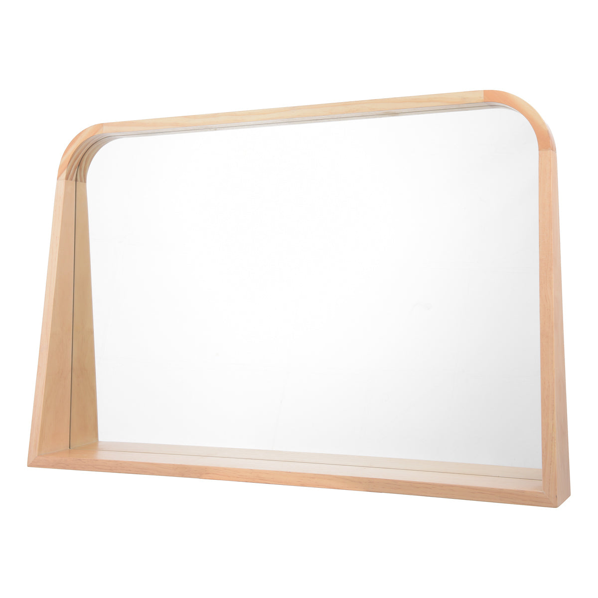 Fulgencio Rectangle Mirror With Shelf Light Oak 60 X 90cm