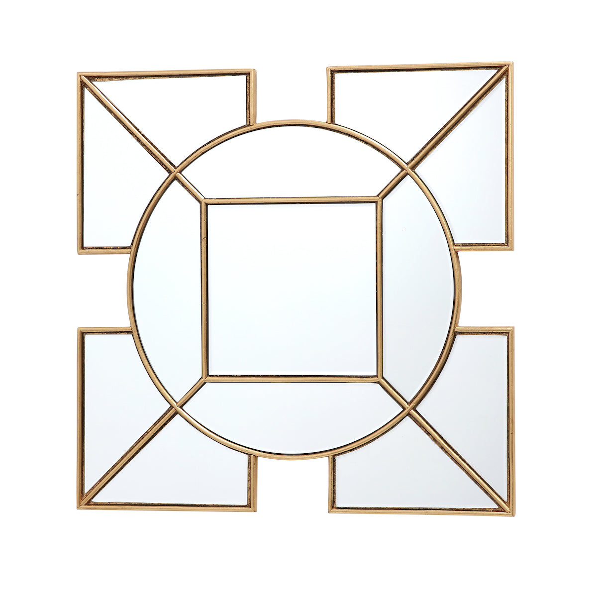 Lyshia Square Mirror With Gold Foil Detail 60cm