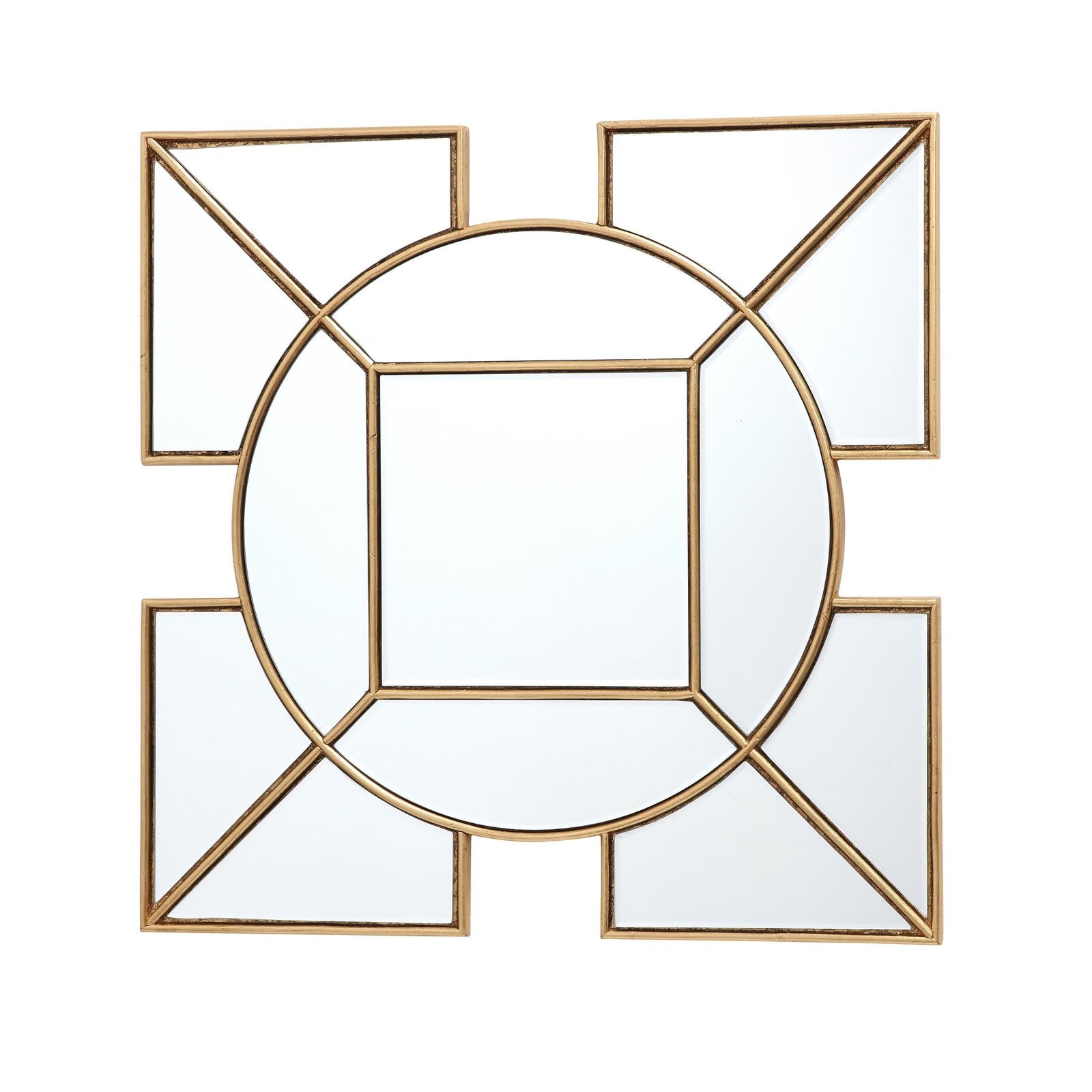 Lyshia Square Mirror With Gold Foil Detail 60cm