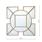 Lyshia Square Mirror With Gold Foil Detail 60cm