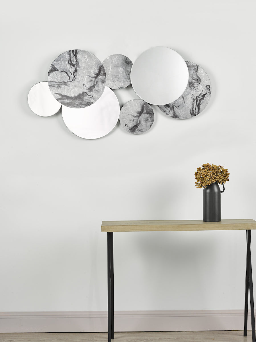 Meco Rectangle Mirror Black Marble Effect 120 x 70cm