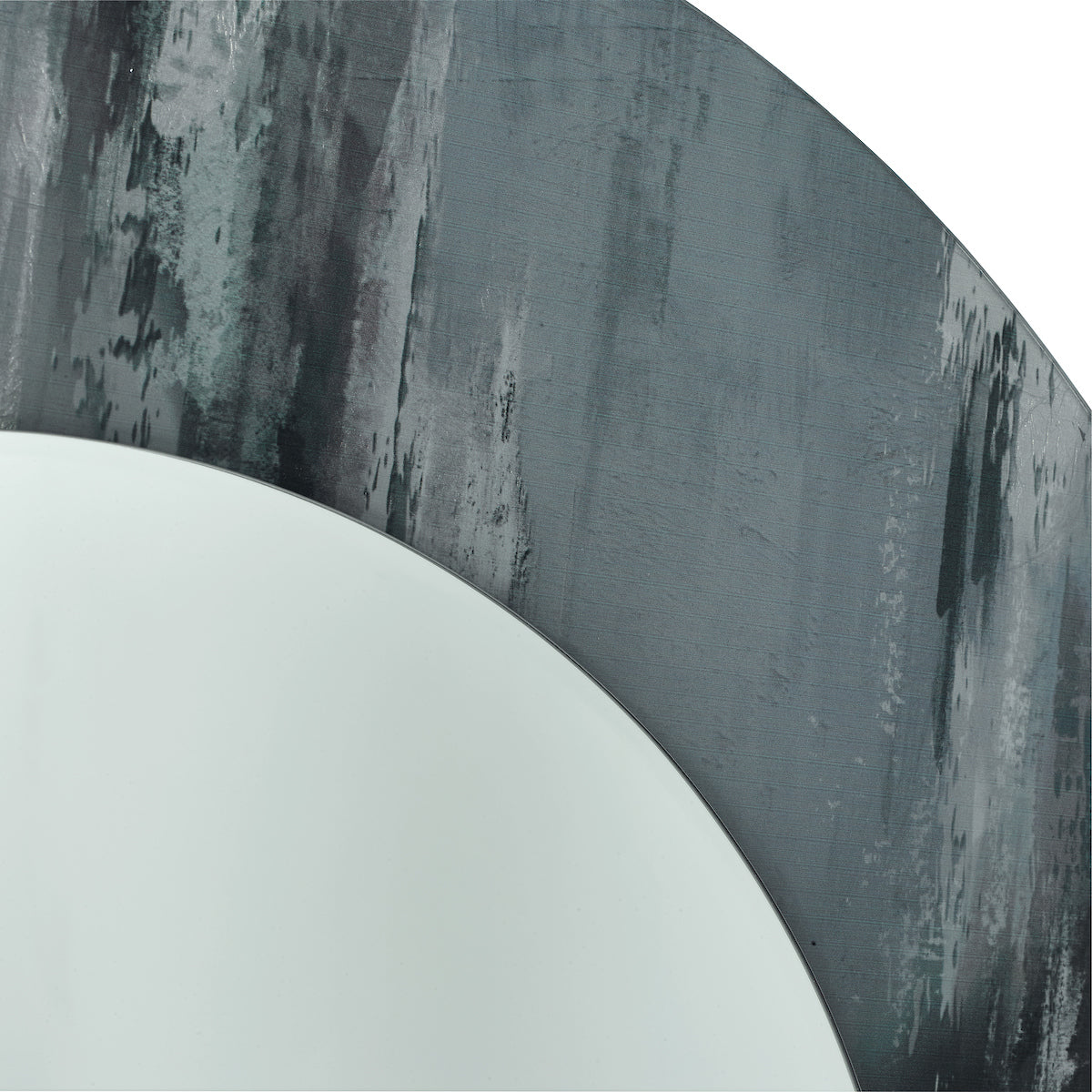 Mehera Round Mirror Grey Marble Print 80cm