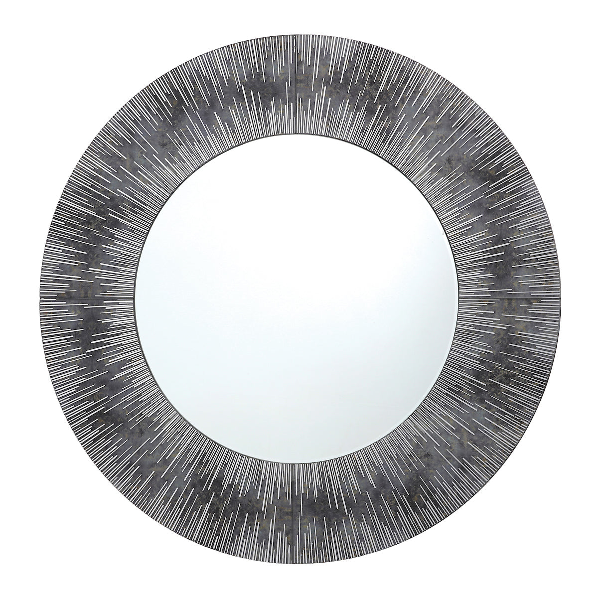 Neome Round Mirror With Purple/Grey Frame 80cm