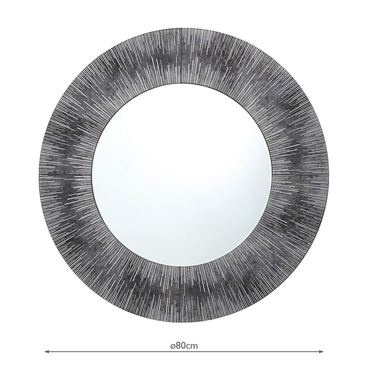 Neome Round Mirror With Purple/Grey Frame 80cm