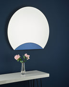Rise Mirror With Blue Panel Detail 60 x 70cm