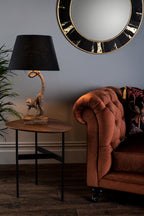 Sidone Round Mirror With Black/Gold Foil Detail 80cm