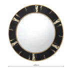 Sidone Round Mirror With Black/Gold Foil Detail 80cm