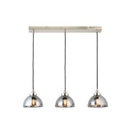 Caspa Modern 3-Light Linear Pendant Light with Smokey Mirror Glass