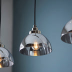 Caspa Modern 3-Light Linear Pendant Light with Smokey Mirror Glass