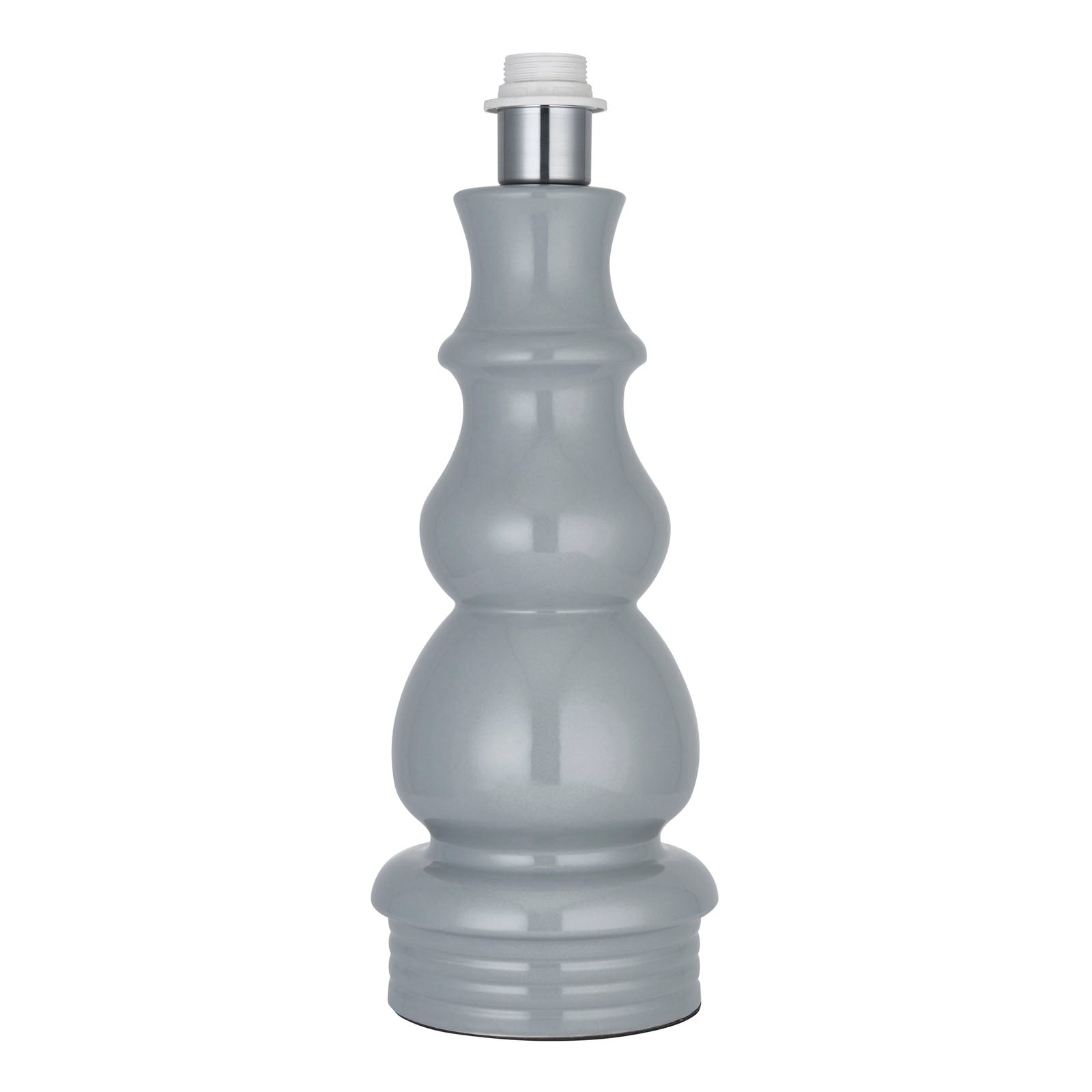 Provence Gloss Blue Grey Table Lamp with Satin Nickel Details