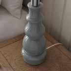 Provence Gloss Blue Grey Table Lamp with Satin Nickel Details