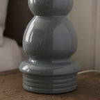 Provence Gloss Blue Grey Table Lamp with Satin Nickel Details