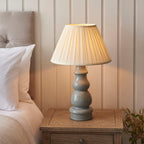 Provence Gloss Blue Grey Table Lamp with Satin Nickel Details
