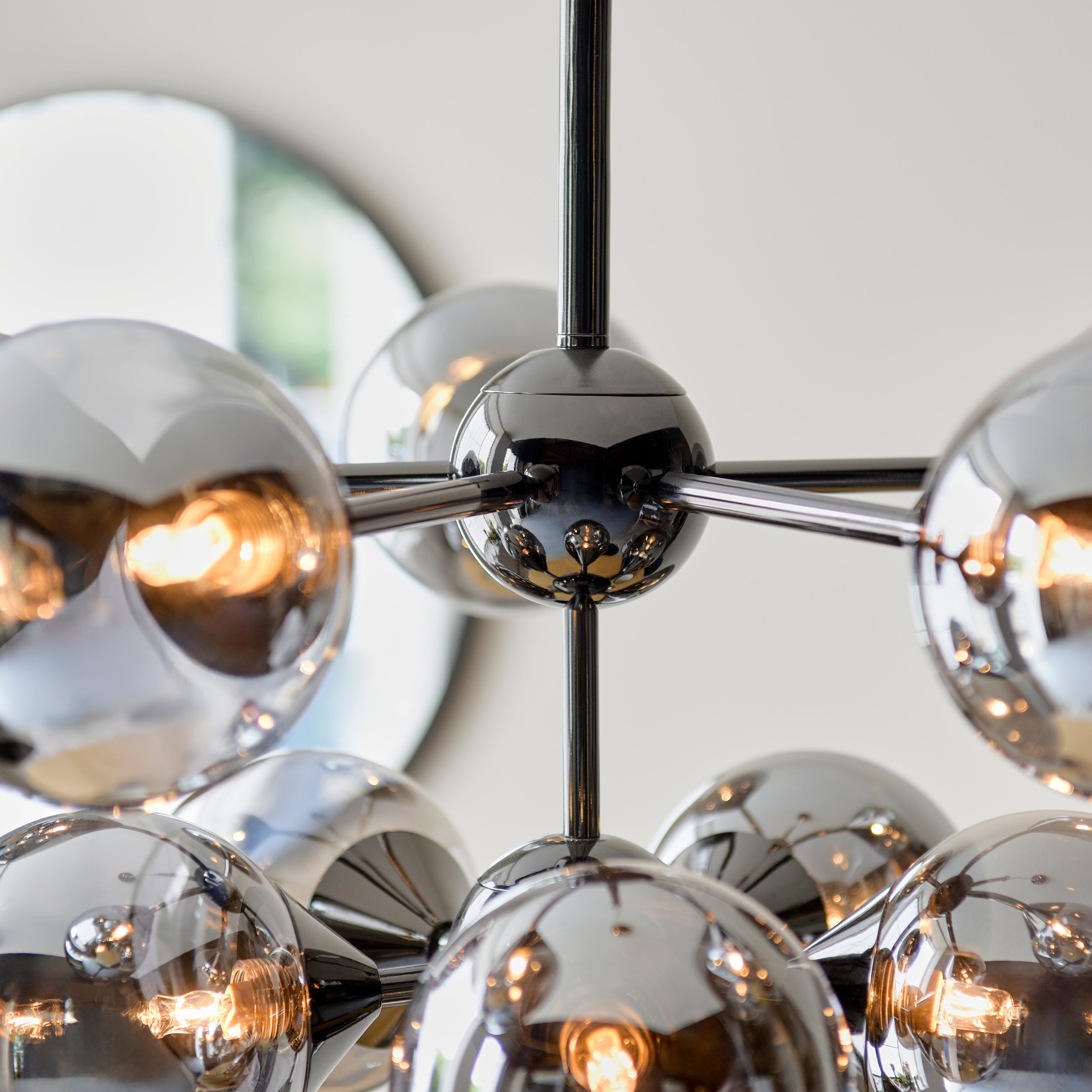 Oscar 11lt Pendant Black With Smoke Shades