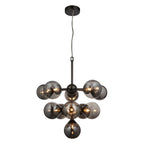 Oscar 11lt Pendant Black With Smoke Shades