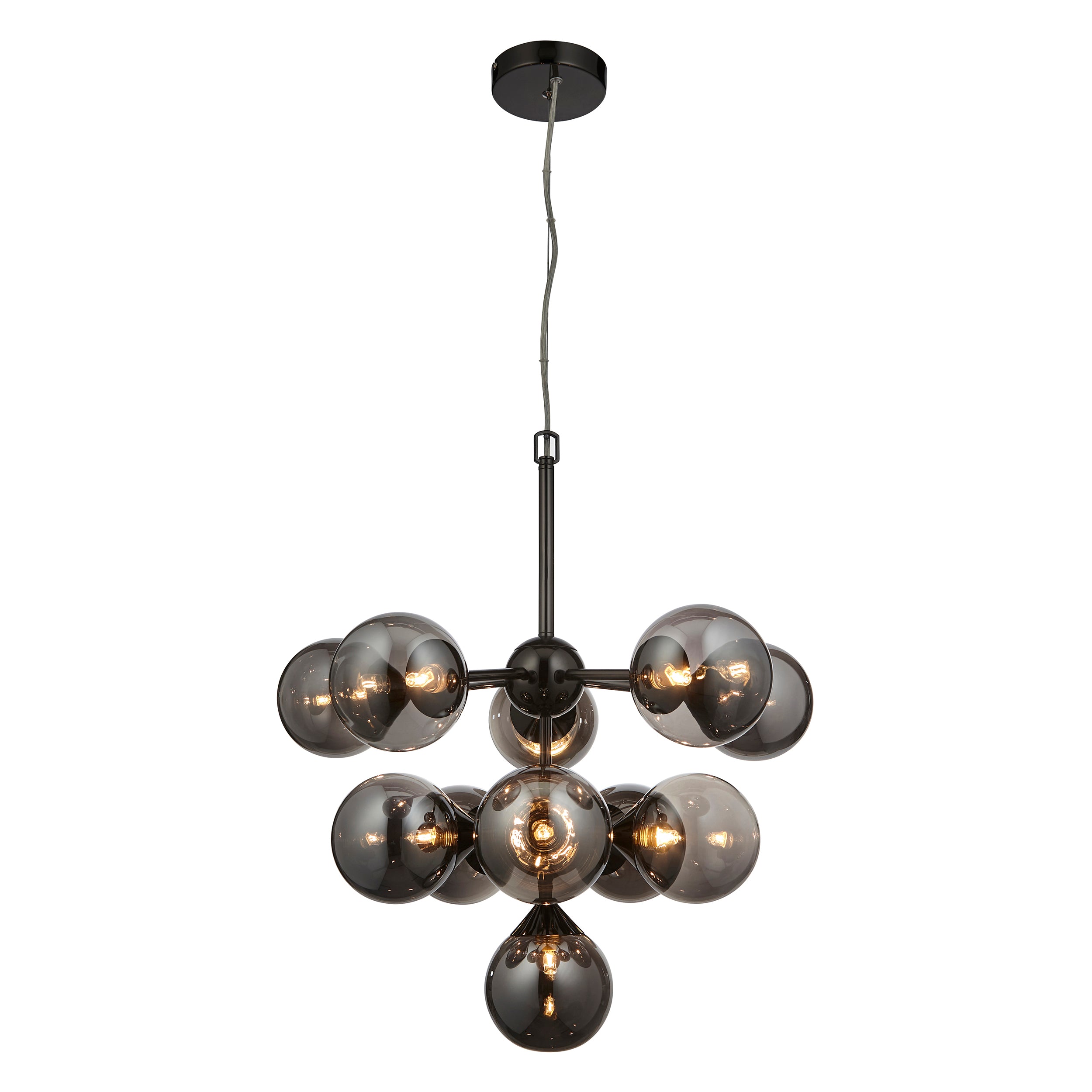 Oscar 11lt Pendant Black With Smoke Shades