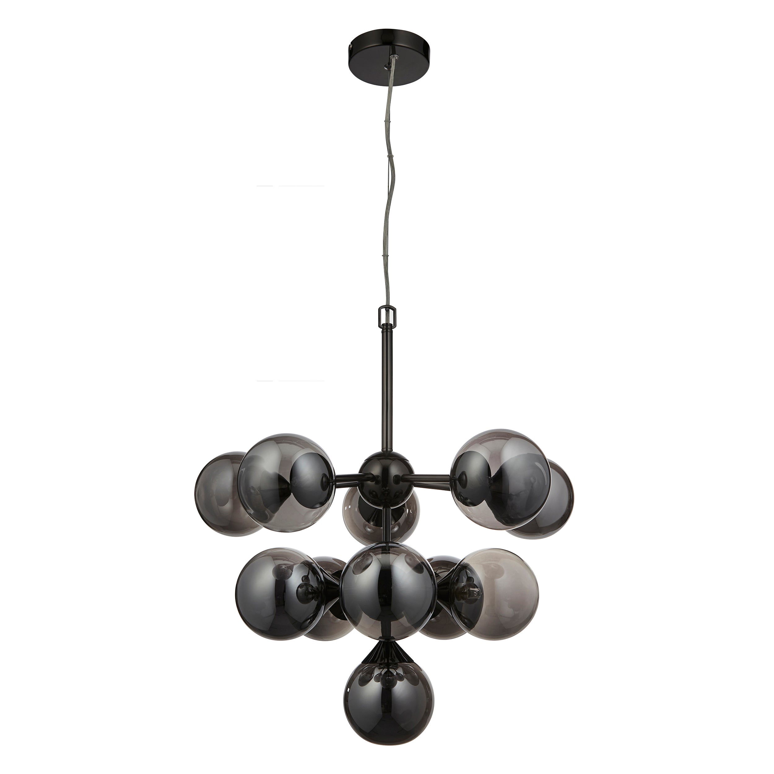 Oscar 11lt Pendant Black With Smoke Shades
