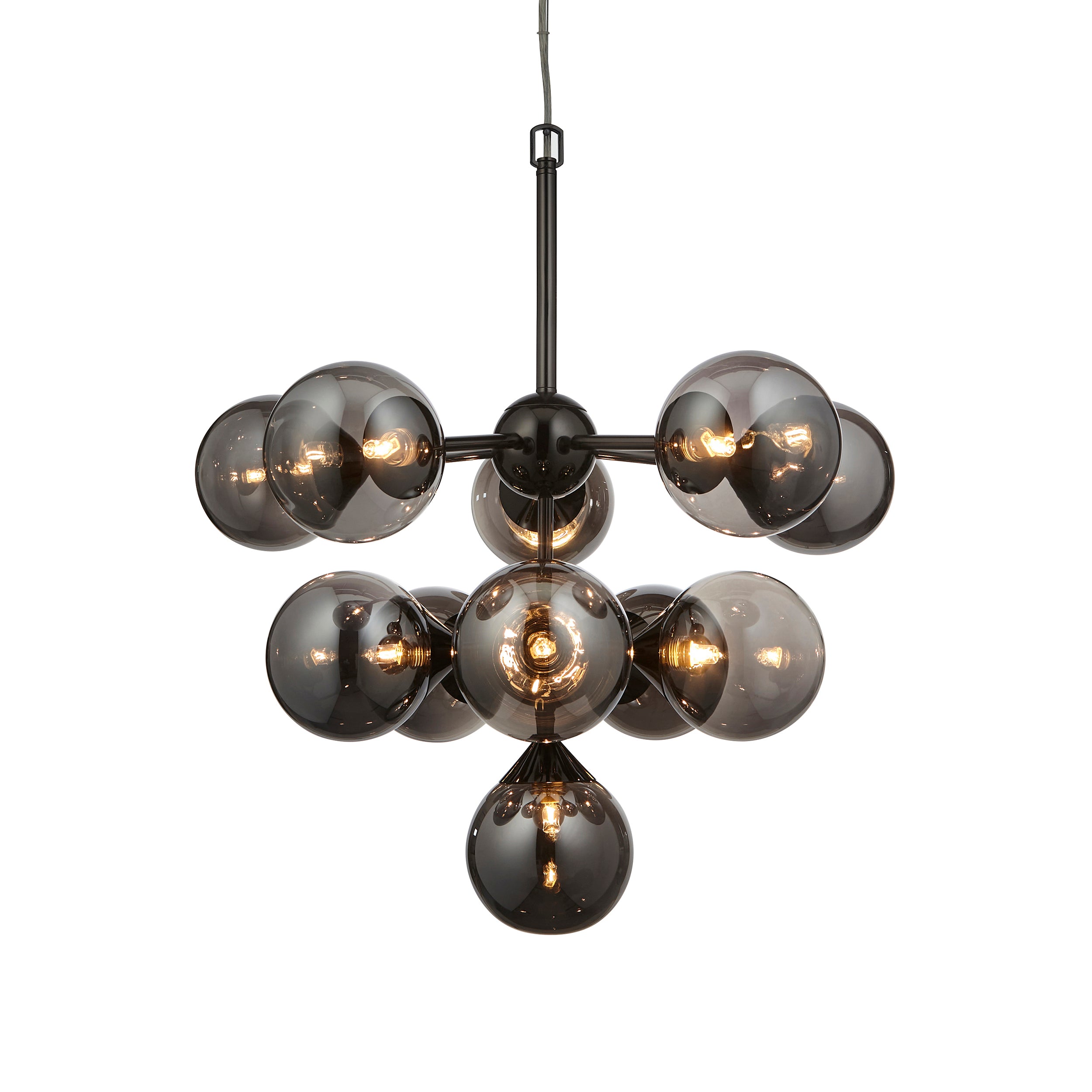 Oscar 11lt Pendant Black With Smoke Shades