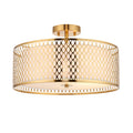Cordero 3-Light Dimmable Gold Flush Mount Ceiling Light with Frosted Glass