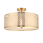 Cordero 3-Light Dimmable Gold Flush Mount Ceiling Light with Frosted Glass