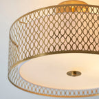 Cordero 3-Light Dimmable Gold Flush Mount Ceiling Light with Frosted Glass