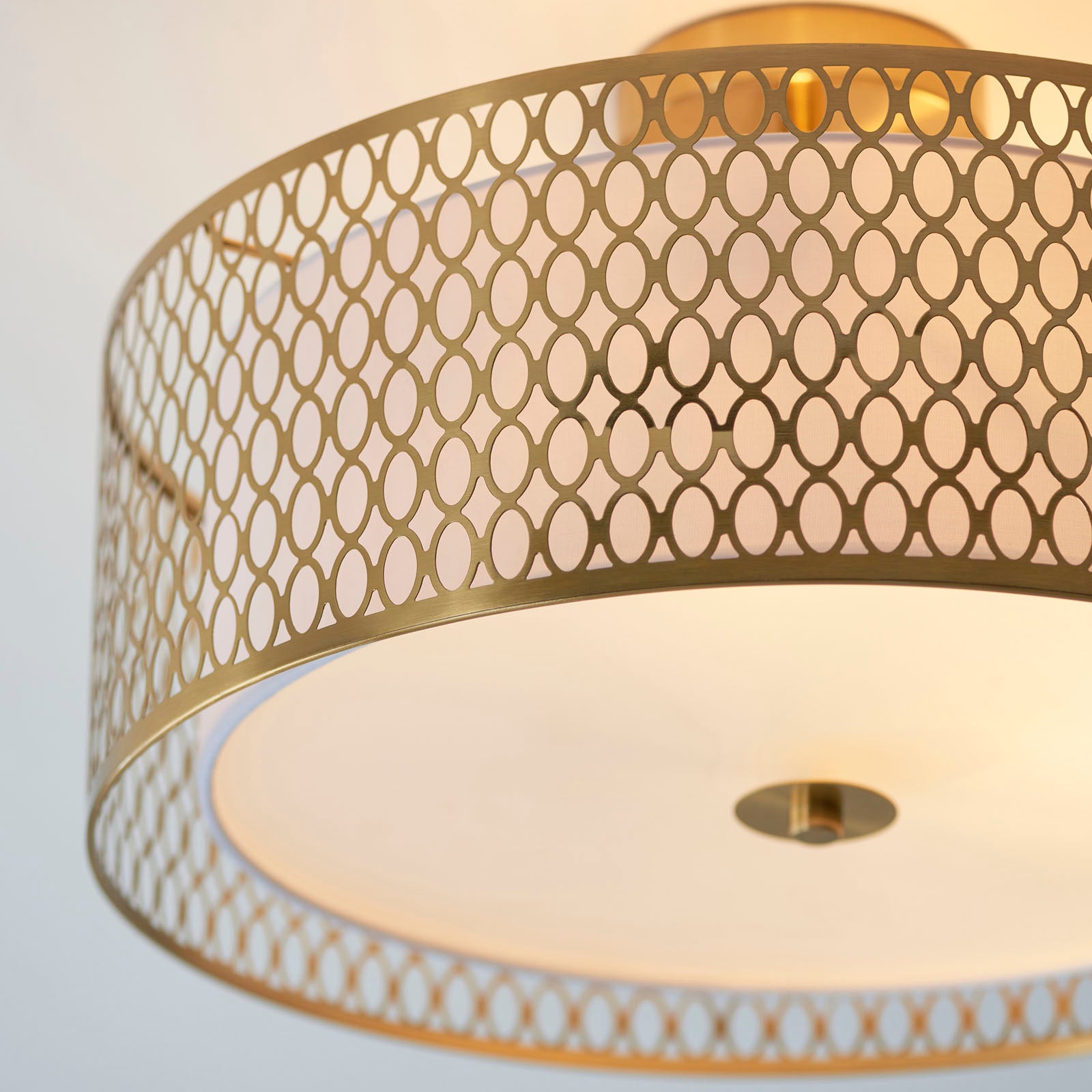 Cordero 3-Light Dimmable Gold Flush Mount Ceiling Light with Frosted Glass
