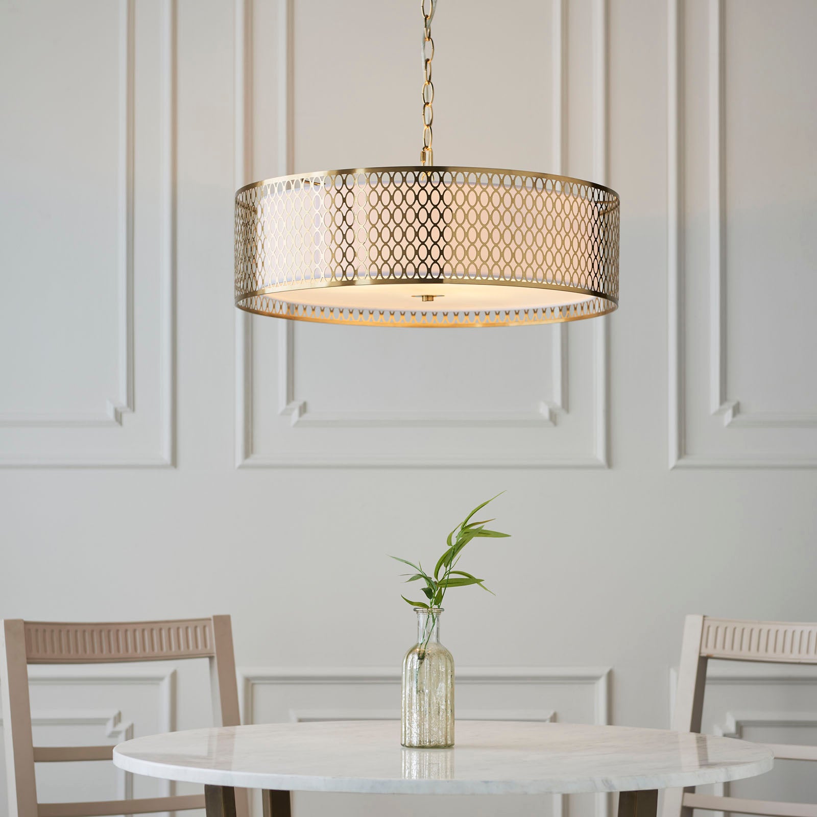 Cordero 3-Light Dimmable Adjustable Pendant Light with Geometric Metal & Fabric Shade