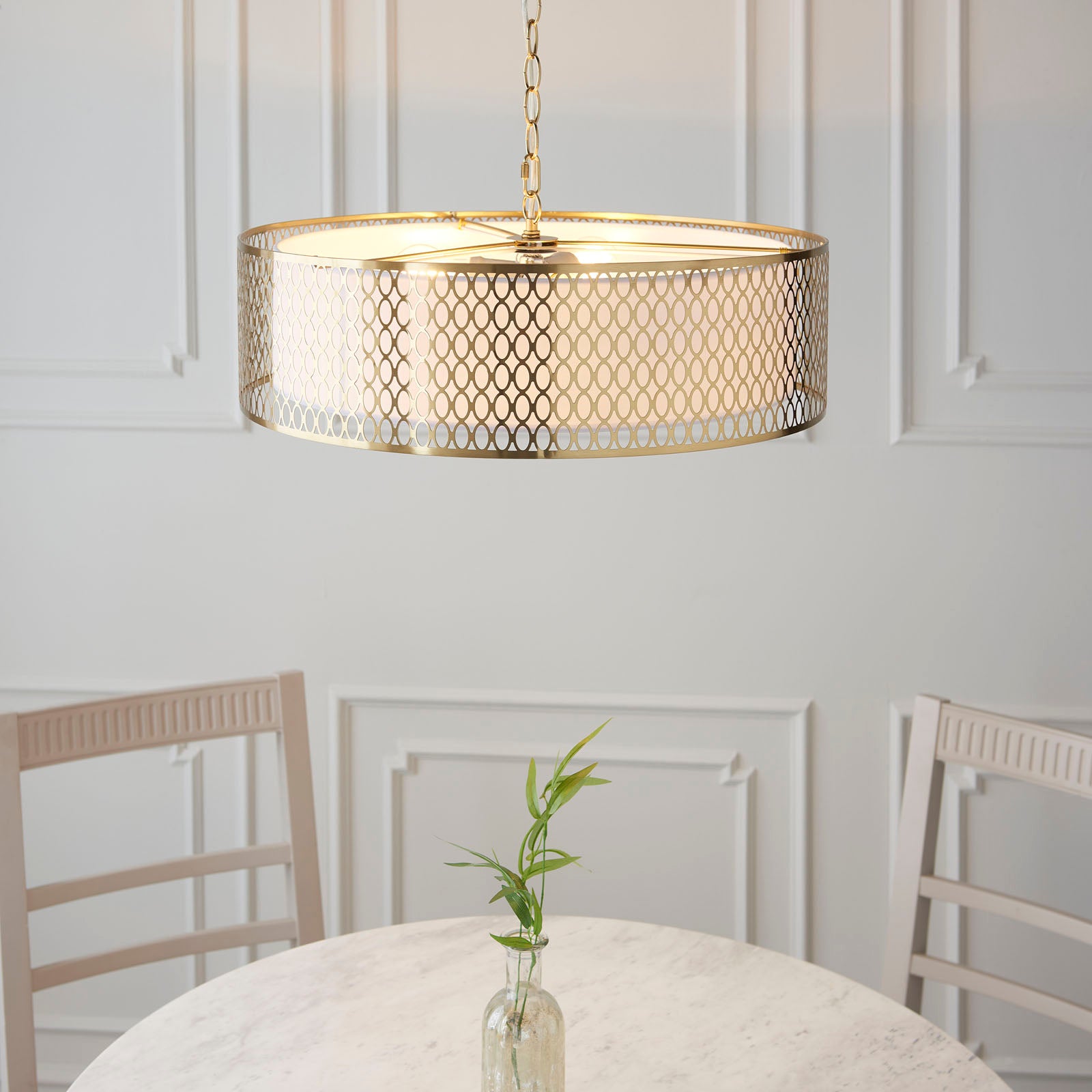 Cordero 3-Light Dimmable Adjustable Pendant Light with Geometric Metal & Fabric Shade