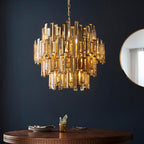 Viviana 15lt Champagne Crystal Pendant Gold Effect Plate