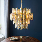Viviana 15lt Champagne Crystal Pendant Gold Effect Plate