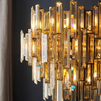 Viviana 15lt Champagne Crystal Pendant Gold Effect Plate
