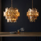 Viviana 15lt Champagne Crystal Pendant Gold Effect Plate