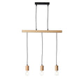 Sven Natural Wood & Black 3-Light Pendant