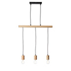 Sven Natural Wood & Black 3-Light Pendant