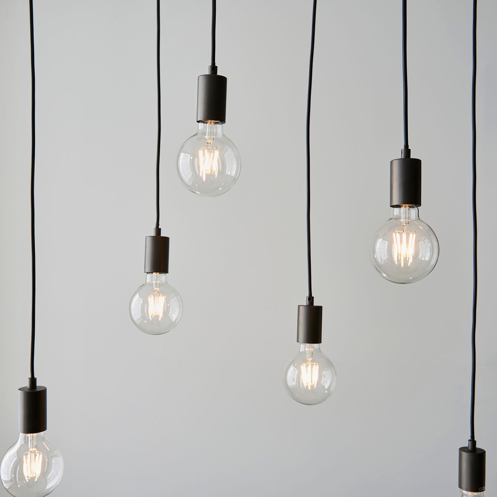 Stellan 6-Light Linear Pendant (Natural Wood & Black, Adjustable)